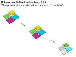 1114 four colored square for process flow powerpoint template