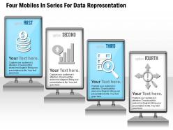 1114 four mobiles in series for data representation powerpoint template