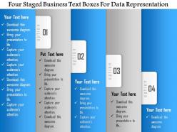 1114 four staged business text boxes for data representation powerpoint template