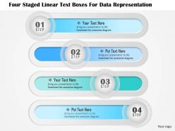 1114 four staged linear text boxes for data representation powerpoint template