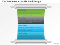 1114 four text boxes inside the scroll design powerpoint template