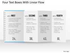 1114 four text boxes with linear flow powerpoint template