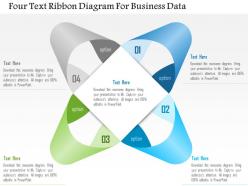 1114 four text ribbon diagram for business data powerpoint template