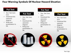 1114 four warning symbols of nuclear hazard situation powerpoint template