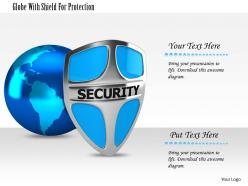 1114 globe with shield for protection image graphics for powerpoint
