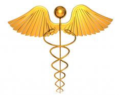 1114 golden symbol of medical fields stock photo