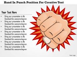 1114 hand in punch position for creative text powerpoint template