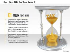 1114 hour glass with tax word inside it image graphics for powerpoint