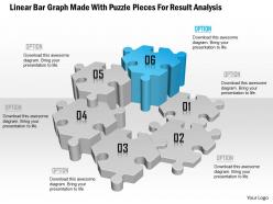 1114 linear bar graph made with puzzle pieces for result analysis powerpoint template
