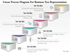 1114 linear process diagram for business text representation powerpoint template