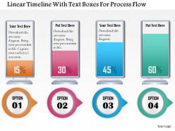 1114 linear timeline with text boxes for process flow powerpoint template