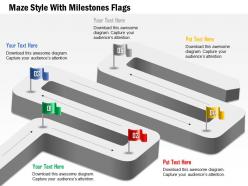 1114 Maze Style With Milestones Flags Powerpoint Template