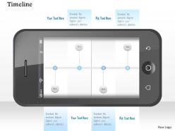 1114 Mobile With Timeline On Screen For Achievement Powerpoint Template