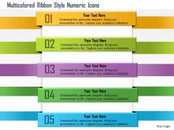 1114 multicolored ribbon style numeric icons powerpoint template