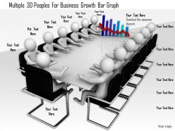 1114 multiple 3d peoples for business growth bar graph ppt graphics icons