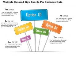 1114 multiple colored sign boards for business data powerpoint template