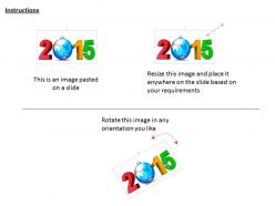 1114 new year 2015 with globe image graphics for powerpoint