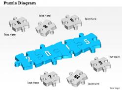 1114 puzzle diagram for 2015 year diagram with numeric puzzles around powerpoint template