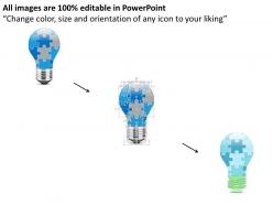 1114 puzzle style bulb for idea generation powerpoint template
