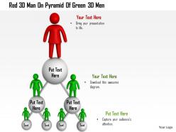 1114 Red 3d Man On Pyramid Of Green 3d Men Ppt Graphics Icons