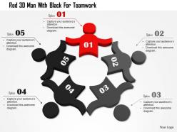 1114 red 3d man with black for teamwork ppt graphics icons