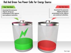 1114 red and green two power cells for energy source image graphic for powerpoint