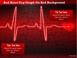 1114 red heart ecg graph on red background image graphics for powerpoint