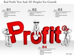 1114 red profit text and 3d peoples for growth ppt graphics icons