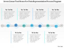 1114 seven linear text boxes for data representation process diagram powerpoint template