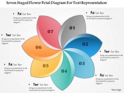 1114 Seven Staged Flower Petal Diagram For Text Representation Powerpoint Template