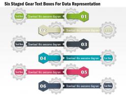 1114 six staged gear text boxes for data representation powerpoint template