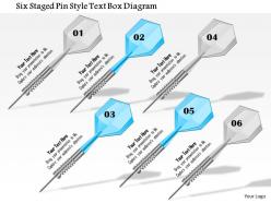 1114 six staged pin style text box diagram powerpoint template