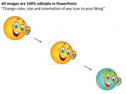 1114 smiley with smart phone for communication powerpoint template