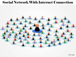 1114 social network with internet connection powerpoint template