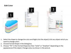 1114 stack of glossy rainbow colored cloud ppt slide