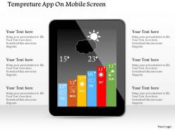 1114 temperature app on mobile screen powerpoint template