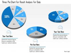 1114 three pie chart for result analysis for data powerpoint template