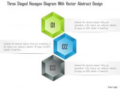 1114 three staged hexagon diagram with vector abstract design powerpoint template