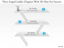 1114 three staged ladder diagram with 3d man for success powerpoint template