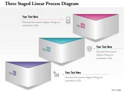 1114 three staged linear process diagram powerpoint template
