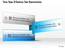 1114 three steps of business data representation powerpoint template