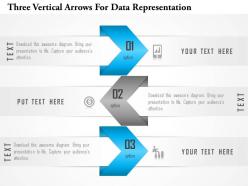 1114 three vertical arrows for data representation powerpoint template