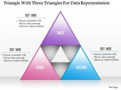 1114 Triangle With Three Triangles For Data Representation PowerPoint Template