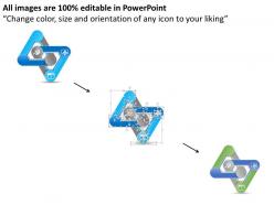 1114 two triangle with interconnection for data representation powerpoint template