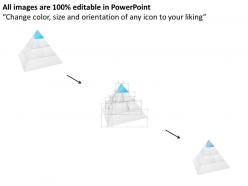 1114 white pyramid with blue top showing leadership powerpoint template