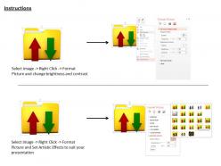 1114 yellow folder with red and green arrows for data transfer image graphics for powerpoint