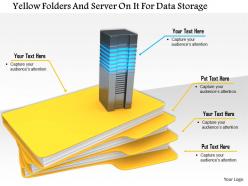 1114 yellow folders and server on it for data storage image graphics for powerpoint