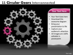 11 circular gears interconnected
