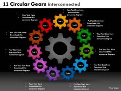 11 circular gears interconnected powerpoint slides and ppt templates db