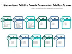 11 column layout exhibiting essential components to build data strategy
